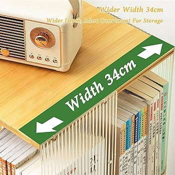Amazon｜竹製 360°本棚 透明 回転式本棚 3/4/5段 A4紙が入る高さ